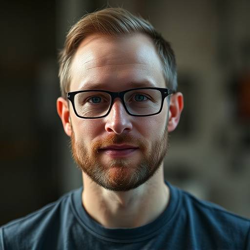 Portrætfoto af Mikkel Olsen, medstifter af Lydklar Studios