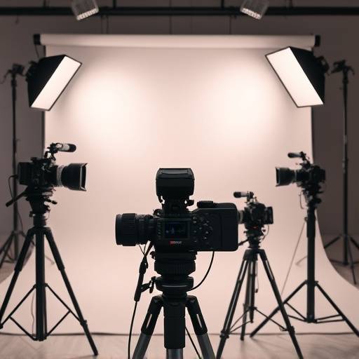 Video studie med kameraer, lys og baggrund